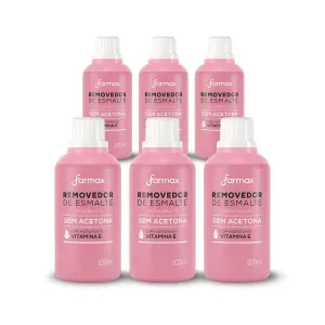 Removedor De Esmalte Sem Acetona Vitamina E 100Ml Farmax Com 06 Unidades
