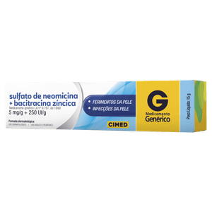 Sulfato De Neomicina 5Mg + Bacitracina 250Ui Pomada Dermatológica 15G Cimed Genérico