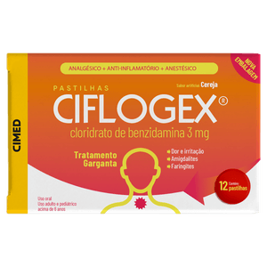 Pastilha Ciflogex 3Mg Sabor Cereja 12 Unidades