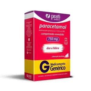 Paracetamol 750Mg 20 Comprimidos Prati Donaduzzi Genérico