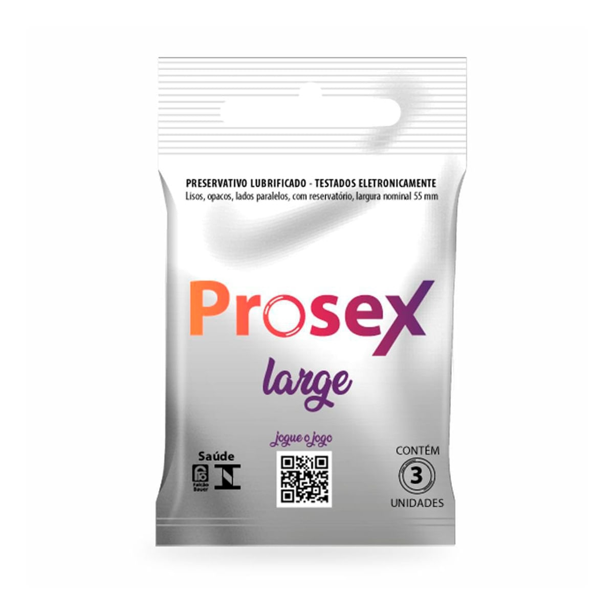 Encontraproduto.com.br - PROSEX SACHE PRESERVATIVO LUBRIFICADO LARGE x 3