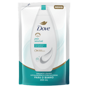 Refil Sabonete Líquido Dove Pele Sensível com Glicerina 200ml