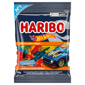 Haribo Bala Gelatina Hot Wheels Frutas Sortidas 80 G X 1