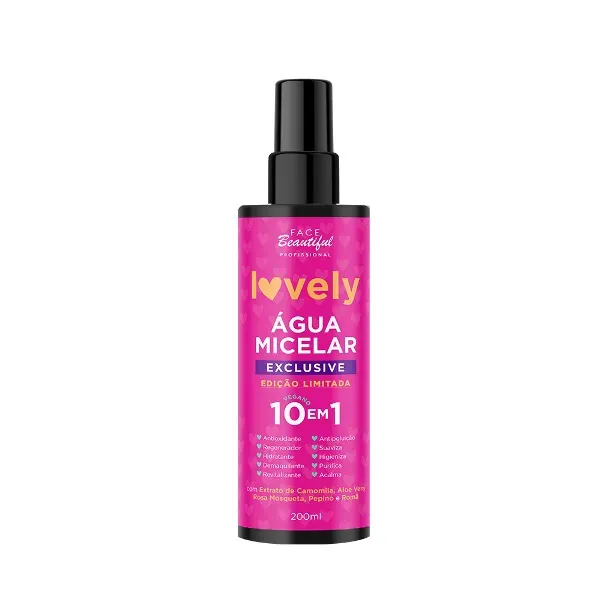 Água Micelar Facial Lovely Face Beautiful 10 em 1 200ml