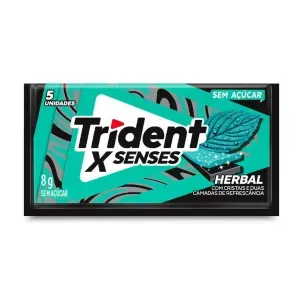 Chiclete Trident XSenses Herbal Sem Açúcar 8g
