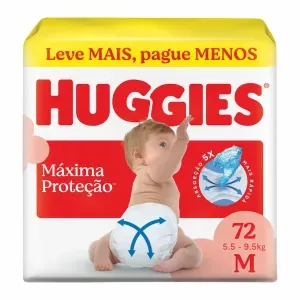 Fralda Huggies Máxima Proteção M 72 Unidades