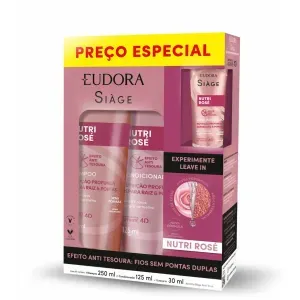 Kit Siàge Eudora Nutri Rosé Shampoo 250ml + Condicionador 125ml + Leave In 30ml