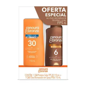 Kit Cenoura & Bronze Protetor Solar FPS 30 110ml + Óleo Spray FPS 6 110ml