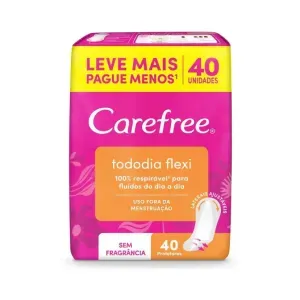Protetor Diário Carefree Tododia Flexi Sem Perfume 40 Unidades