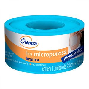 Fita Microporosa Cremer Branca Hipoalergica 2.5cm x 4.5m