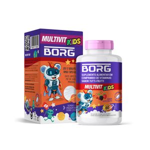 Suplemento Alimentar Borg Multivit Kids Tutti-Frutti 60 Comprimidos Mastigáveis