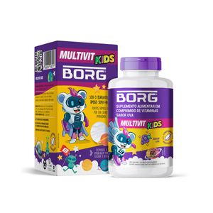 Suplemento Alimentar Borg Multivit Kids Uva 60 Comprimidos