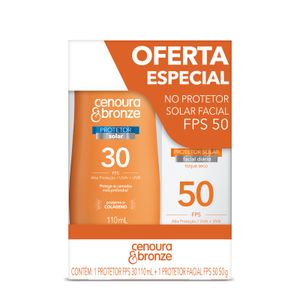 Kit Cenoura & Bronze Protetor Solar FPS 30 110ml + Solar Facial FPS 50 50g