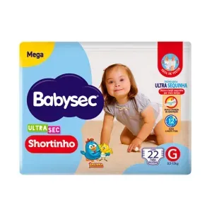 Fralda Babysec Ultrasec Shortinho Mega G 22 Unidades