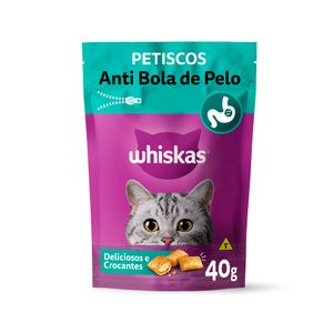 Petisco Whiskas Anti Bola de Pelo Gatos Adultos 40g