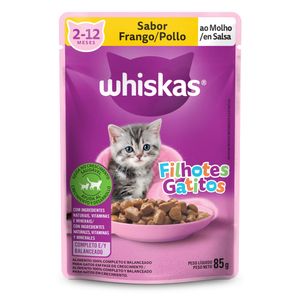 Ração Úmida Sachê Whiskas Filhote sabor Frango 85g