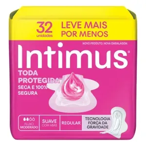 Absorvente Intimus Toda Protegida Cobertura Suave Com Abas 32 Unidades