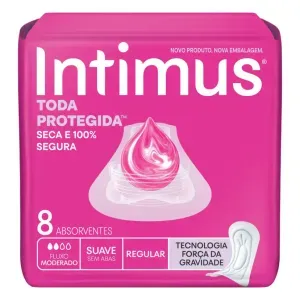 Absorvente Intimus Toda Protegida Cobertura Suave Sem Abas 8 Unidades