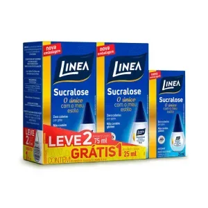 Kit Adoçante Líquido Linea Sucralose 2 Unidades de 75ml Cada + 25ml Grátis