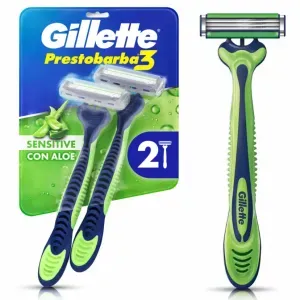 Aparelho de Barbear Gillette Prestobarba3 Sensitive Aloe Vera 2 Unidades