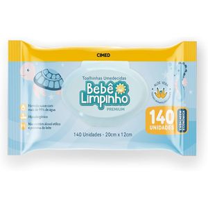 Toalha Umedecida Bebê Limpinho Premium 140 Unidades