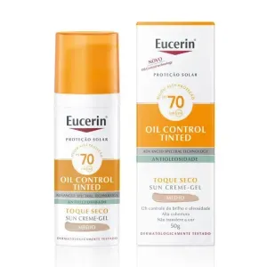 Protetor Solar Facial Eucerin Sun Oil Control Tinted FPS 70 Médio 50ml