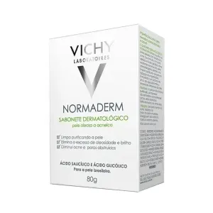 Sabonete Facial em Barra Vichy Normaderm Pele Oleosa a Acneica 80g